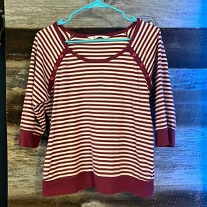 Striped 3/4 sleeve shirt